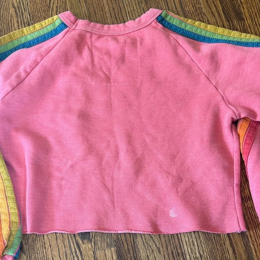 Aviator Nation XS Lightning Crop Sweatshirt with Contrast Stripe - Picture 7 of 10